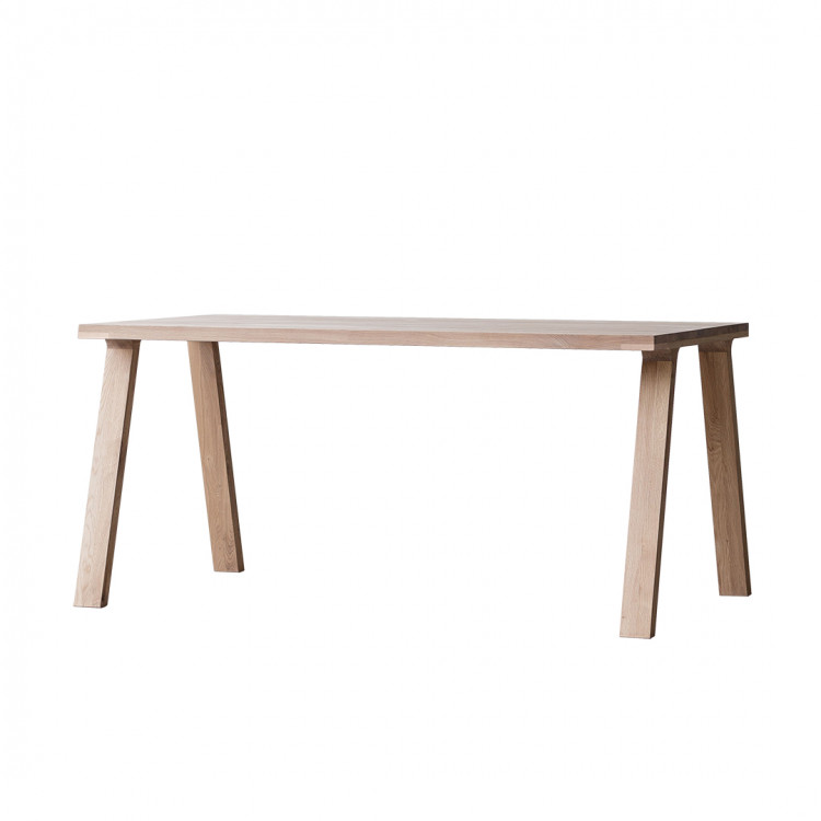 Table de salle à manger en bois massif chêne blanc huilé Kristen