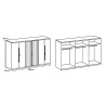 Armoire adulte style industriel 300 cm chêne/graphite Cherbourg
