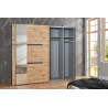 Armoire adulte style industriel chêne/graphite Cherbourg