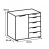 Commode adulte style industriel chêne/graphite Cherbourg