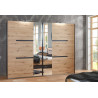 Chambre adulte style industriel chêne/graphite Cherbourg