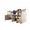 Lit combiné enfant contemporain chêne/blanc Philou