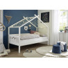 Lit cabane enfant contemporain en pin massif blanc Lisia