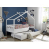 Lit cabane enfant contemporain en pin massif blanc Lisia