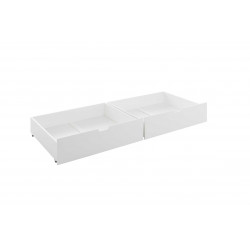 Tiroir de lit contemporain en pin massif blanc (lot de 2 ) Emerick
