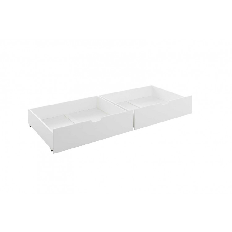 Tiroir de lit contemporain en pin massif blanc (lot de 2 ) Emerick