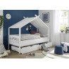 Tiroir de lit contemporain en pin massif blanc (lot de 2 ) Emerick