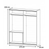 Armoire adulte moderne 175 cm chêne artisan Penelope I