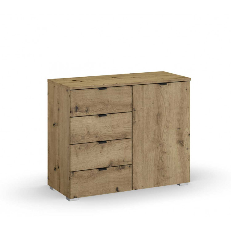 Commode adulte moderne chêne artisan 1 porte/4 tiroirs Penelope
