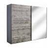 Armoire adulte industrielle gris marbré/miroir Teddy