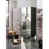 Armoire adulte industrielle gris marbré/miroir Teddy