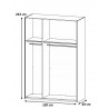 Armoire adulte industrielle gris marbré/miroir Teddy