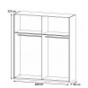 Armoire adulte industrielle gris marbré/miroir Teddy