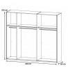 Armoire adulte industrielle gris marbré/miroir Teddy