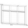 Armoire adulte industrielle gris marbré/miroir Teddy