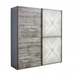 Armoire adulte industrielle gris marbré Teddy