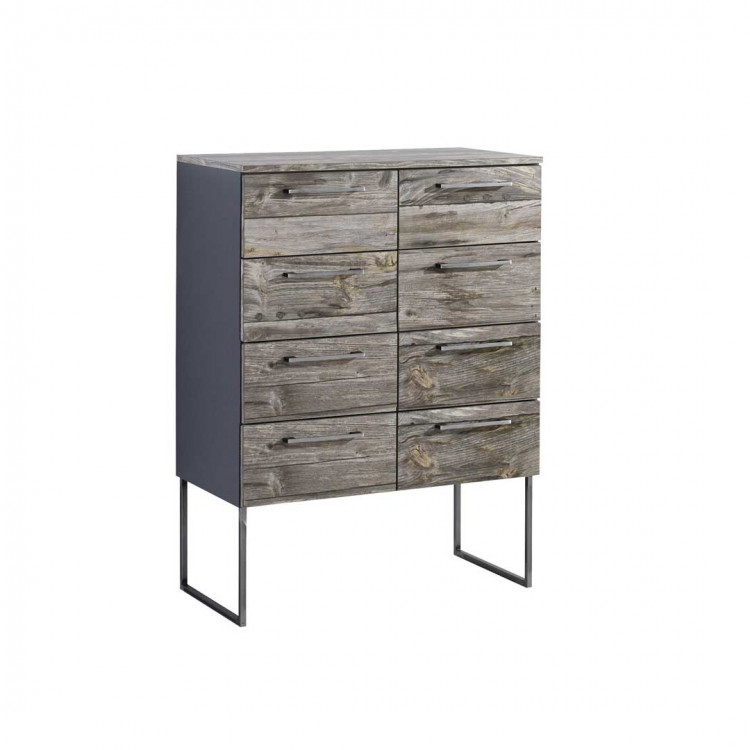 Commode industrielle 8 tiroirs gris marbré Teddy