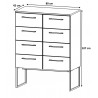 Commode industrielle 8 tiroirs gris marbré Teddy