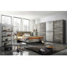 Commode industrielle 2 portes/4 tiroirs gris marbré Teddy