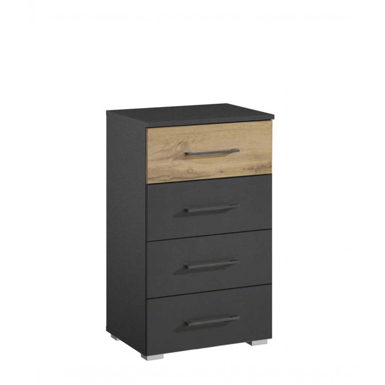 Chiffonnier adulte moderne gris foncé/chêne Houston