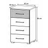 Chiffonnier adulte moderne gris foncé/chêne Houston