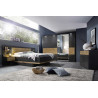 Chambre adulte moderne gris foncé/chêne Houston