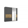 Chambre adulte moderne gris foncé/chêne Houston