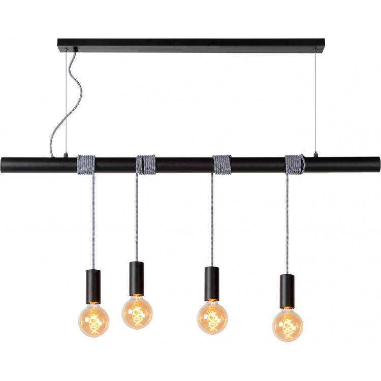 Suspension industrielle 4 lampes Ewan