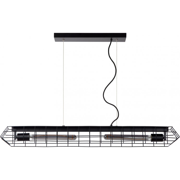 Suspension industrielle noire 2xE27 Stella