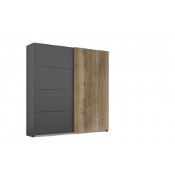 Armoire adulte moderne 181 cm gris foncé/chêne Fabiane