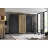 Armoire adulte moderne 271 cm gris foncé/chêne Fabiane