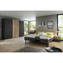 Chambre adulte moderne gris foncé/chêne Fabiane