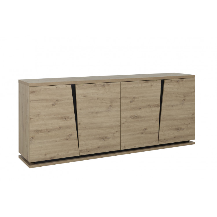 Buffet/bahut contemporain coloris chêne naturel Corina