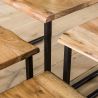 Ensemble de 4 tables basses industrielles en bois d'acacia et métal Laurène