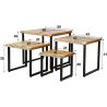 Ensemble de 4 tables basses industrielles en bois d'acacia et métal Laurène