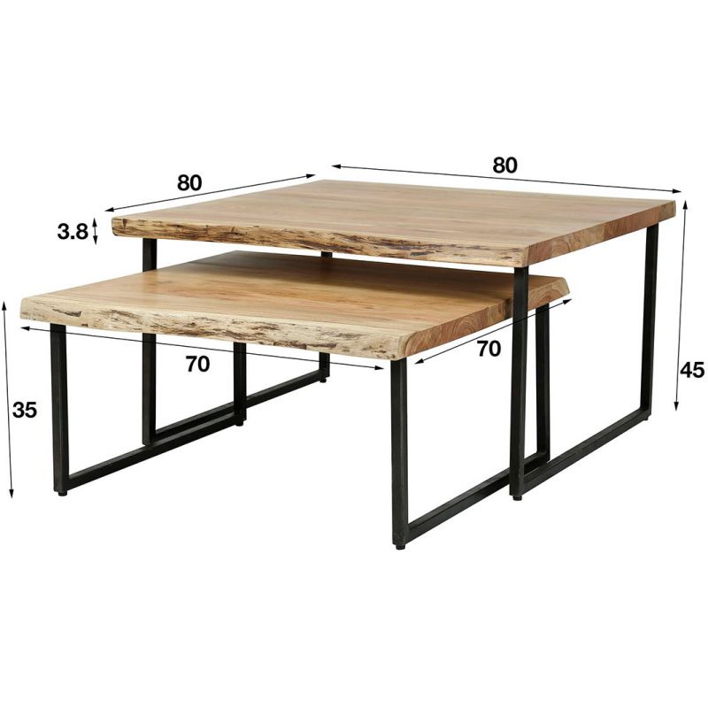 MASSIV-STEEL, Plateau de table professionnel en bois massif, L:P 120 x 70  cm, Chêne, Carré