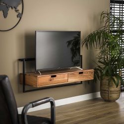 Meuble TV industriel en bois d'acacia et métal Julie