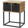 Table de chevet industrielle en bois d'acacia et métal Céline