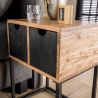 Table de chevet industrielle en bois d'acacia et métal Céline
