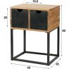 Table de chevet industrielle en bois d'acacia et métal Céline