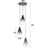 Suspension industrielle 3 lampes Ø18 cm Eline