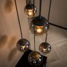 Suspension industrielle 5 lampes rondes Pauline