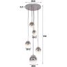 Suspension industrielle 5 lampes rondes Pauline