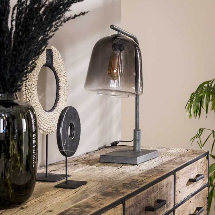 Lampe de table industrielle en verre et métal Arianne
