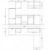 Cuisine d'angle complète contemporaine 280 cm Montego