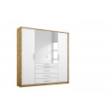 Armoire adulte moderne portes battantes chêne/blanc William