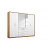 Armoire adulte moderne portes battantes chêne/blanc William