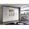 Armoire adulte moderne portes battantes chêne/blanc William