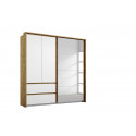 Armoire adulte moderne portes coulissantes chêne/blanc William