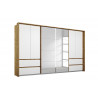 Armoire adulte moderne portes synchronisées chêne/blanc William